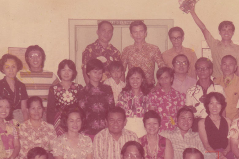 Image of Employees of American Outpatient Clinic and some of their family members in the year 1978
