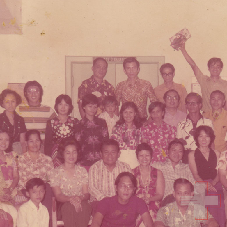 Image of Employees of American Outpatient Clinic and some of their family members in the year 1978